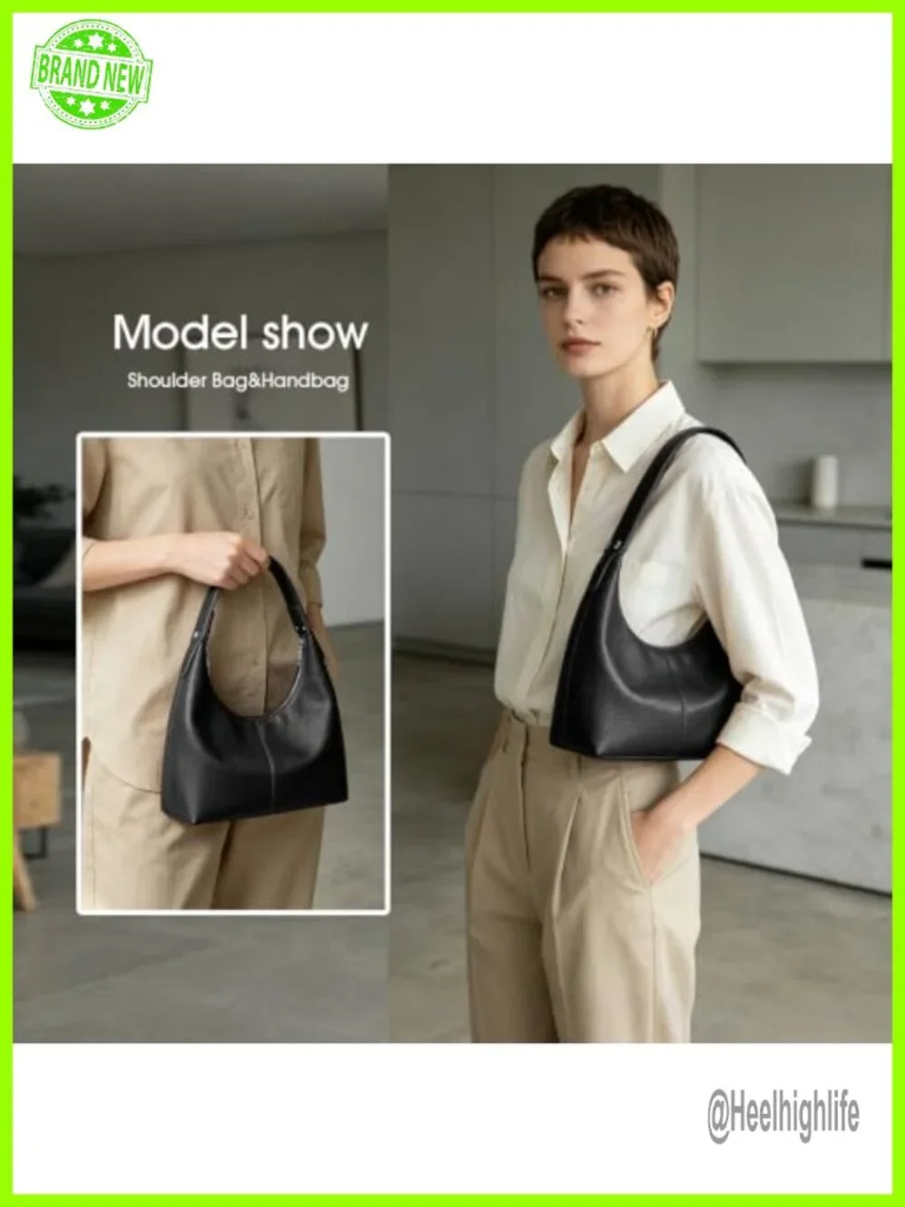 Woven Vegan Leather Hobo Bag Y2K Shoulder Purse Tote Clutch Women